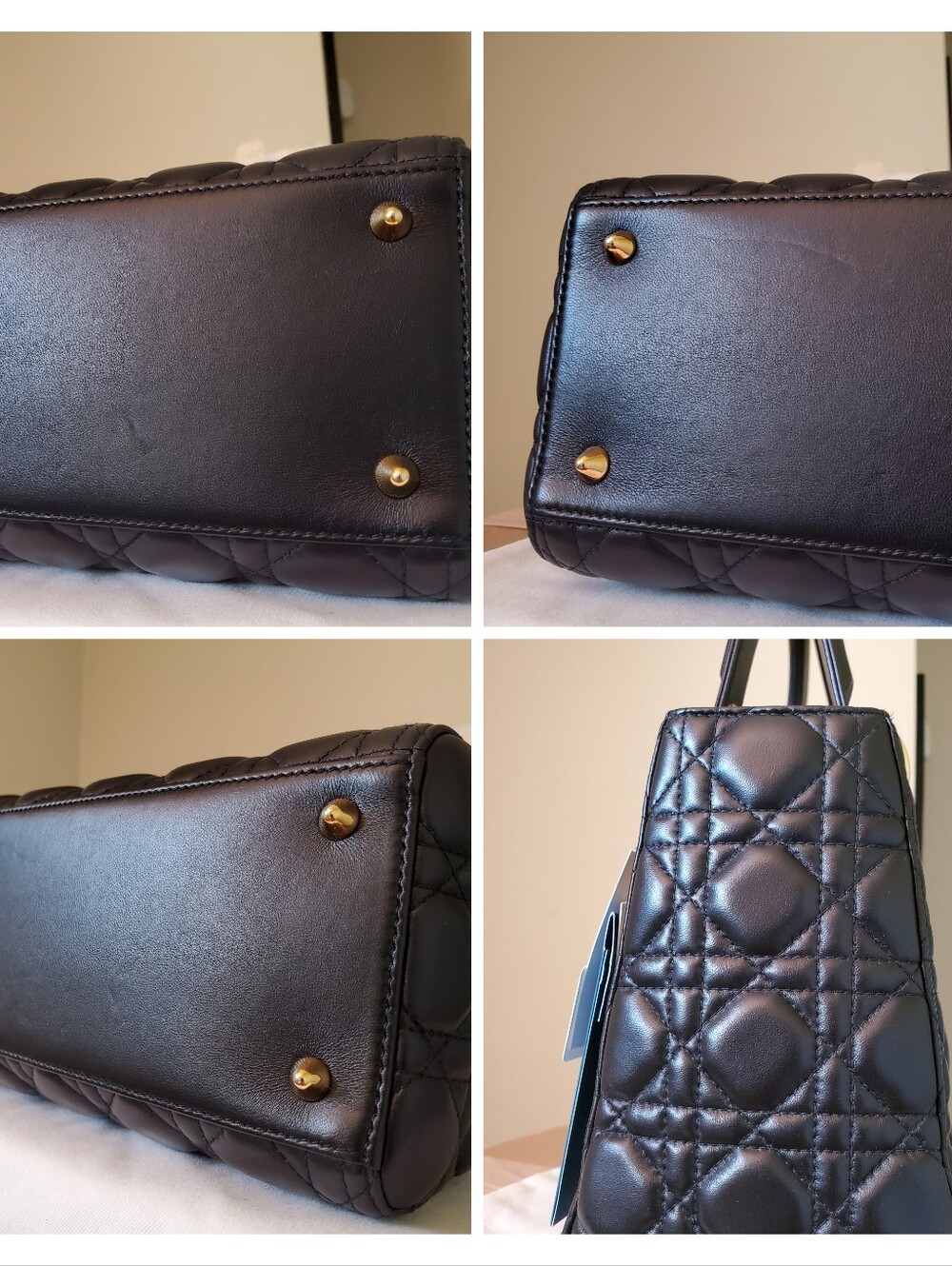 Lady DIOR black Lambskin Gold Hw Medium Bag - Picture 3 of 10